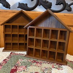 Vintage, House Shaped Display Shelf,  15 Compartment, Shadow Boxes
